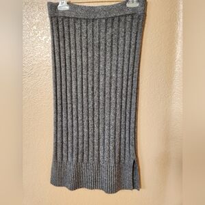 HALOGEN Gray Ribbed Knit Skirt Size S/M